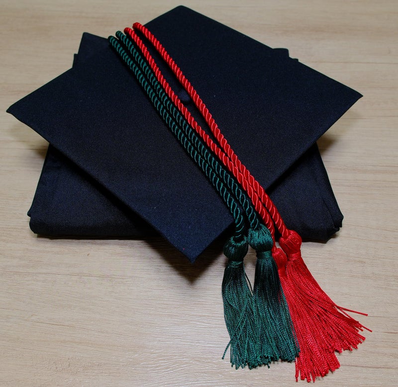 UIALECG Double Graduation Honor Cords - Red and Forest Green,68" Long - Image 2